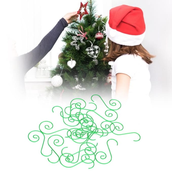 60pcs Mini Crochets Métalliques Multifonctionnels en Forme de S Décoration Support Arbre de Noël rouge