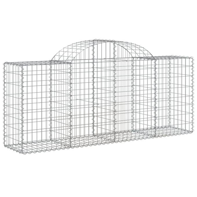 vidaXL - Schanskorf - gewelfd - 200x50x80/100 - cm - gegalvaniseerd - ijzer