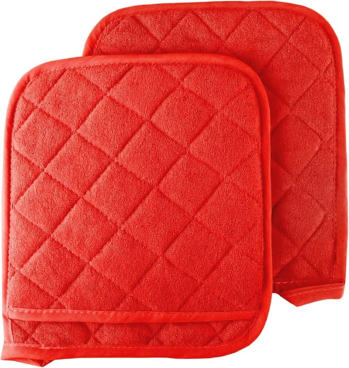 Pannenlap Set - 100% Katoen, Rood, 2-Delig