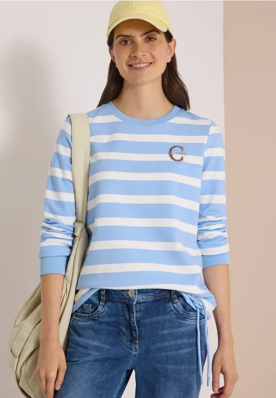 Sweatshirt met ronde hals en trekkoord