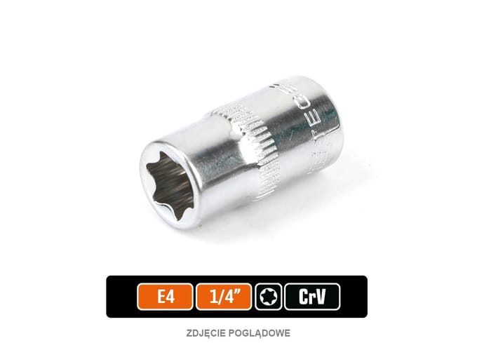 Teger TORX E4 Dsleutelopslag 1/4'' - CRV Staal