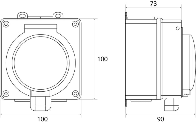 ELEKTRO-PLAST OPATÓWEK AQUA66 - Hermetisch Stopcontact - Grijs - 16A - 250V