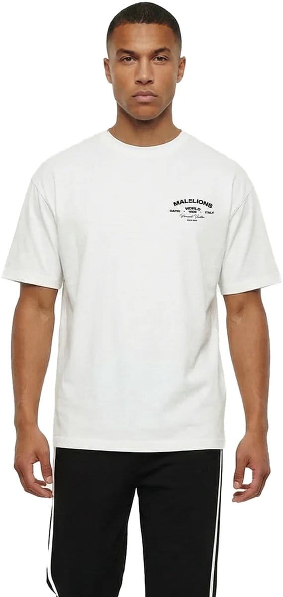Malelions permanent vacation t-shirt in de kleur wit.