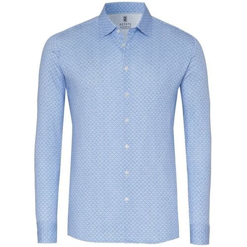 Desoto Overhemd Minimal Fantasy Pattern Blauw / male