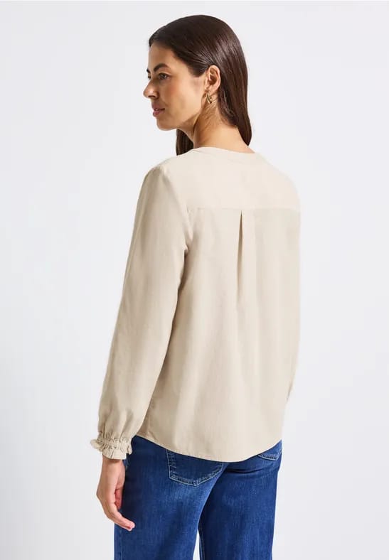 Corduroy blouse met ruches