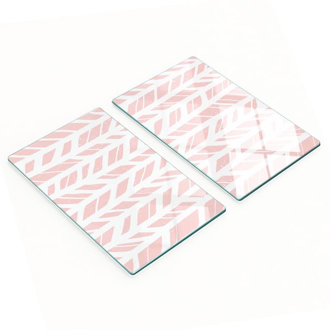 Decoratieve snijplanken van gehard glas met visgraatpatroon, 2x30x52 cm