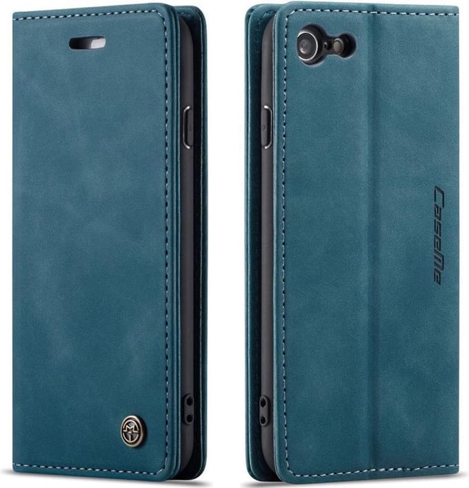 CaseMe Book Case - Geschikt voor iPhone SE (2022/2020), iPhone 8 / 7 Hoesje - Blauw
