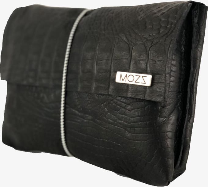MOZZ BAGS - Luieretui Leer Croco Zwart Dalmatier