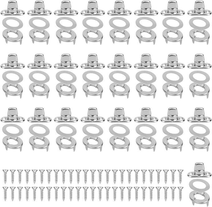 125 Stuks 25 Sets Draai Sluitingen, Gegalvaniseerd en Geëlectroforeerd voor Canvas, Boten en Motorhomes