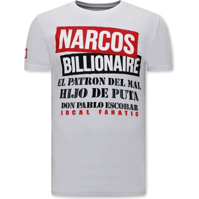 Mannen t shirt met Print - Narcos - Wit