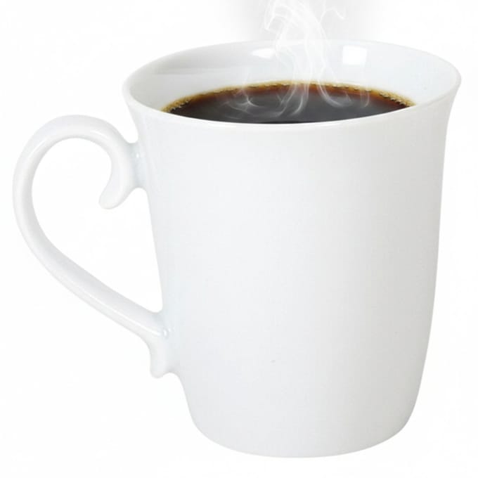 Gerimport Koffie / thee mok - sierlijk - 1x stuks - wit - 310 ml - mokken - keramiek