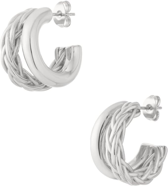 Small double braided hoops earrings