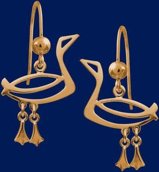 Oorbellen, hang, Gouden ijsduiker