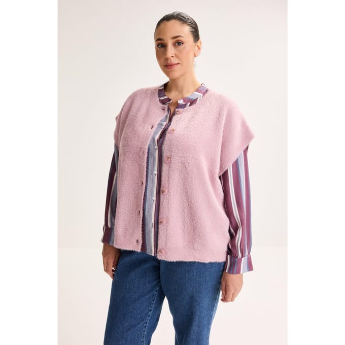 Cardigan Met Kapmouw En Ronde Hals