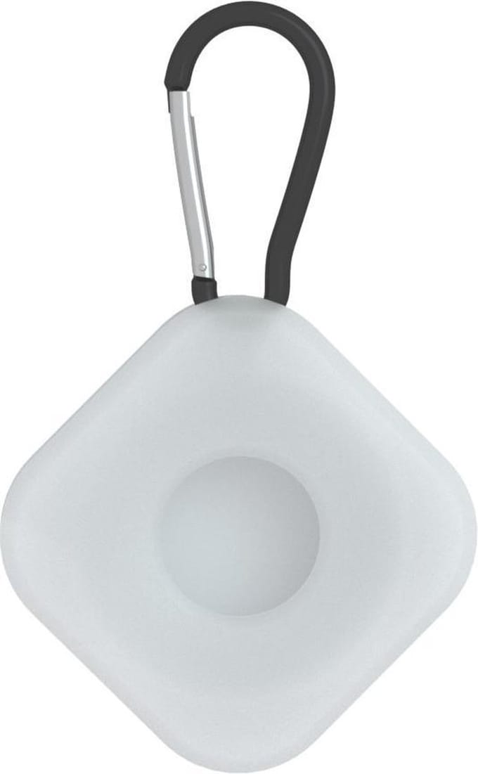 By Qubix - AirTag case square series - siliconen sleutelhanger met ring - transparant