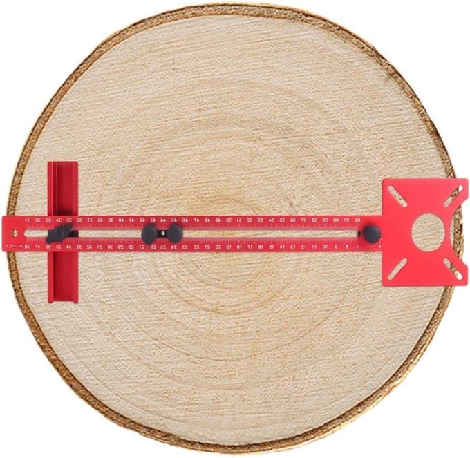 Router Mal - Hulpstuk Gadget - Houtbewerking Precisie - Verstelbaar Multifunctioneel - 44.2 x 9 cm - Rood