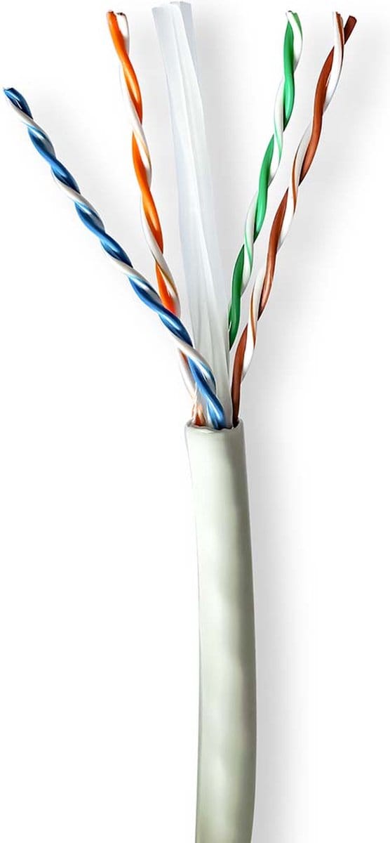Nedis Netwerk Kabel Rol - CAT6a - Solid - U/UTP - Koper - 305.0 m - Binnenshuis - Rond - LSZH - Grijs - Trekdoos