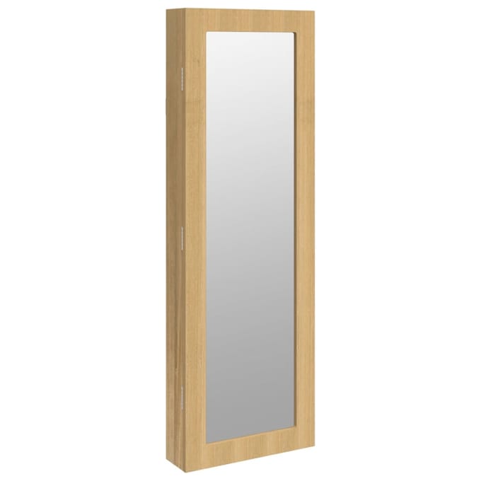 vidaXL - Sieradenkast - met - spiegel - wandgemonteerd - 30x8,5x90 - cm - wit
