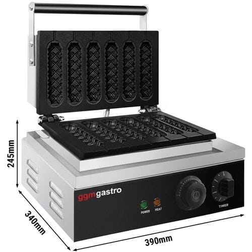 GGM Gastro Waffeleisen / Corn Dog Maker - Einzeln - Manuell - 1,55 kW - Form: Waffel am Stiel