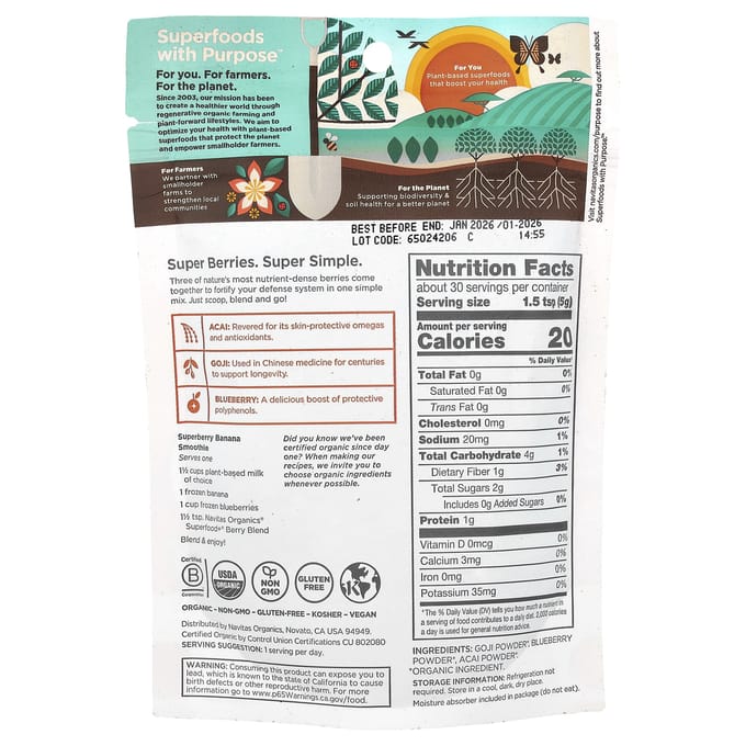 Biologische Superfood+® Bessenmix, 150g (150 gram)