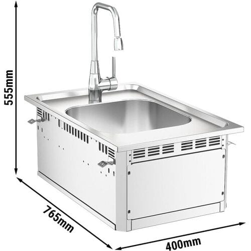 GGM Gastro Einbau Waschbecken - Edelstahl - mit Armatur