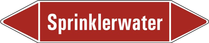 Sprinklerwater leidingmarkering op vel 179 x 37 mm - 5 per vel