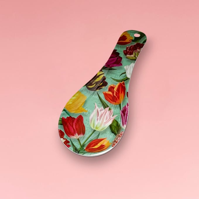 Matix Lepelhouder Pretty Tulips Groen Melamine 240 x 95 x 25 mm