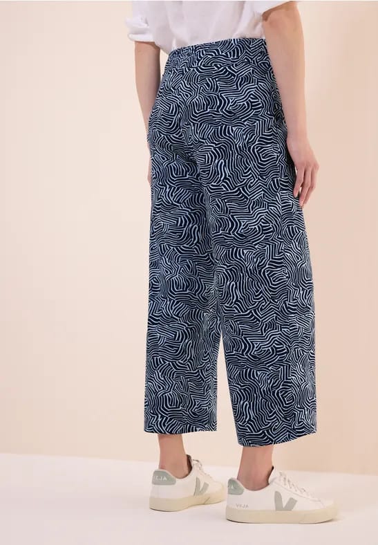3/4 Broek met gedessineerde Wide Legs