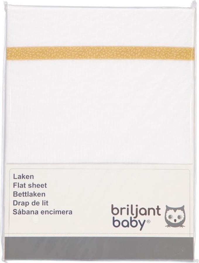 Briljant Baby Wieg Laken Minimal met Bies - 75x100 - Geel
