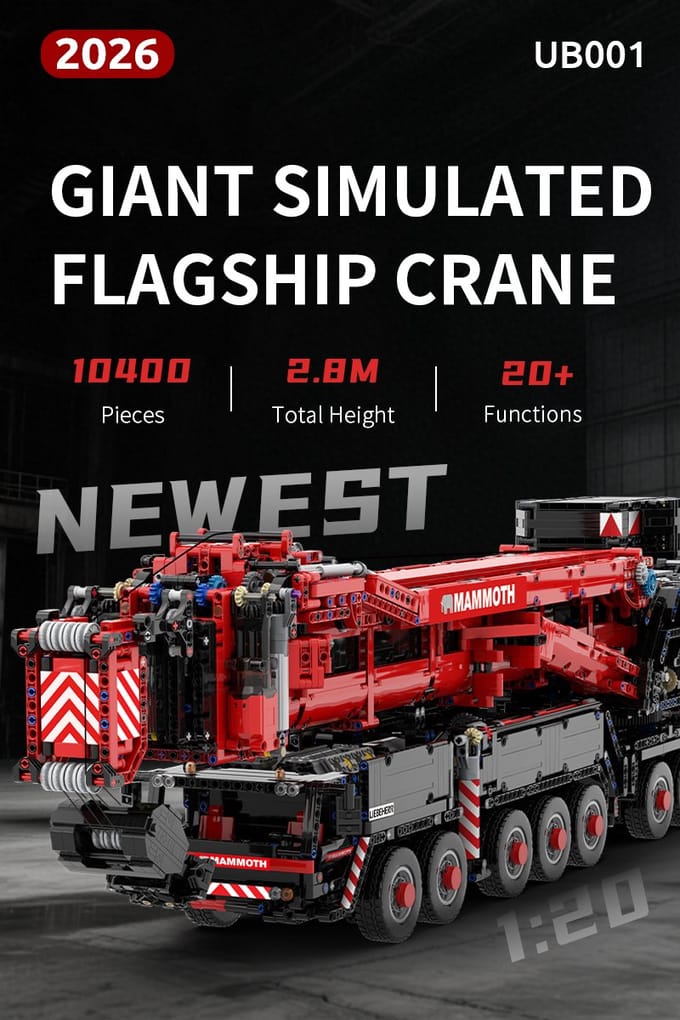 Ubricks UB001 2026 5V 2,8m Liebherr Ltm11200 Mobiele Kraan Model Afstandsbediening Moc 10400 PCS