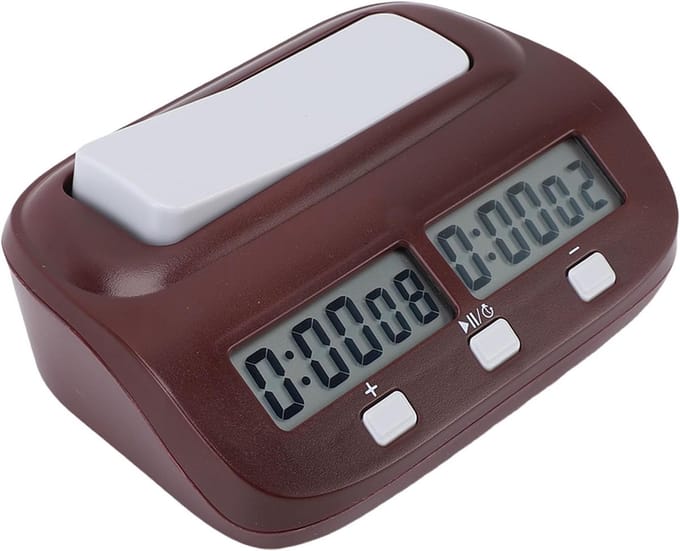 Digitale Schaakklok - Spel Timer - Wedstrijd Tijdmeting - Groot Scherm - 16 x 11 x 7 cm - Zwart
