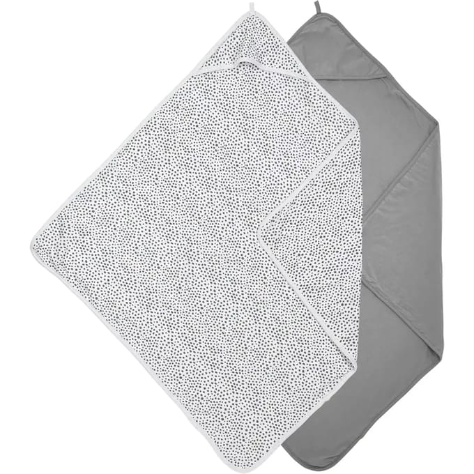 Meyco Baby Cheetah/Uni badcape - 2-pack - grey - 80x80cm