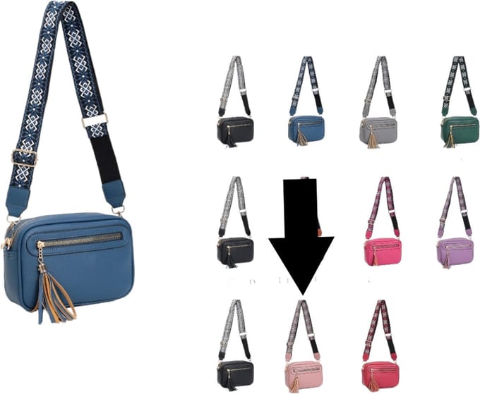 Dudlin - crossbody- handtas - fashionable riem - roze