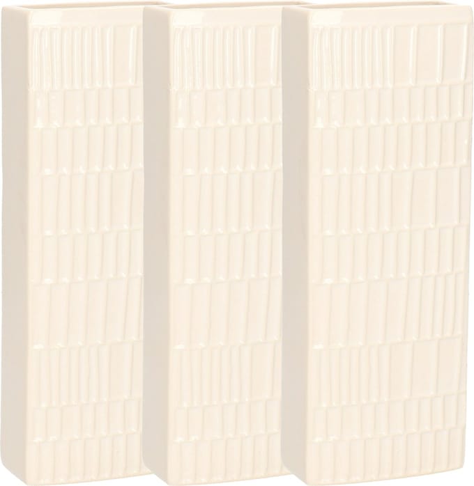 Gerimport Waterverdamper - 3x - wit - keramiek - 400 ml - radiatorbak luchtbevochtiger - 7,4 x 18,6 cm