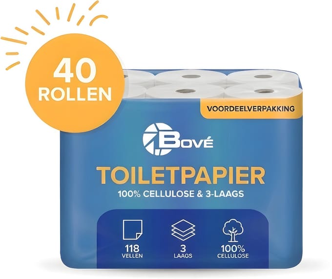 Toiletpapier cellulose 3-laags a 40 rollen Bove 81011000