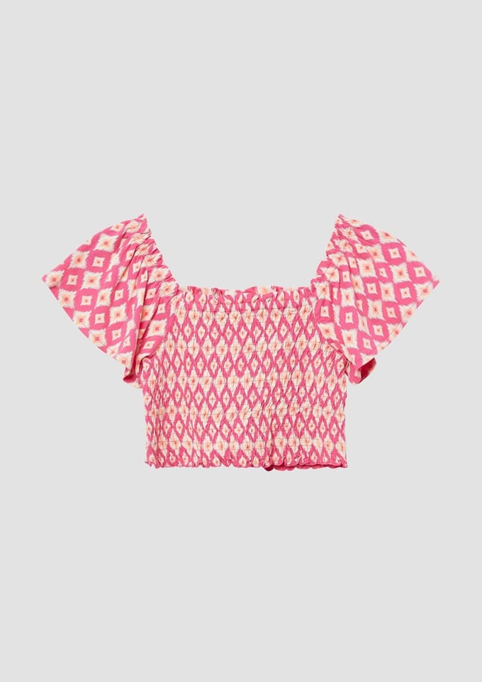 Slim fit korte top van puur katoen