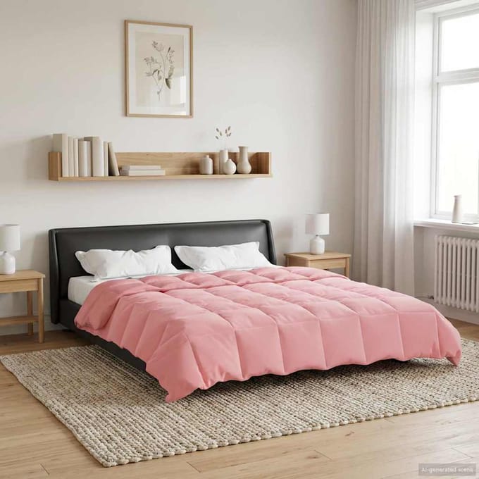 vidaXL - Zomer - Deken - 240 - x - 260 - cm - Zomer - Microvezel - (100% - polyester) - Roze