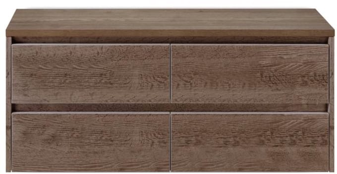 Dante Badmeubelset 120 cm - 4 Laden Tabacco - Wastafelbovenblad