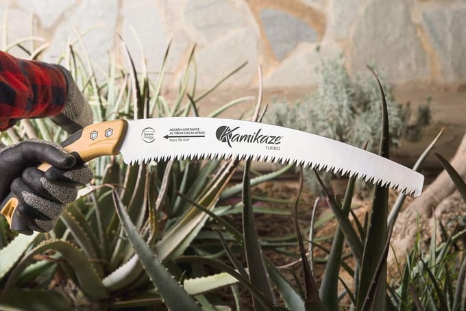 Ergonomische gebogen takkenzaag 330 mm SK-4 staal met hoes
