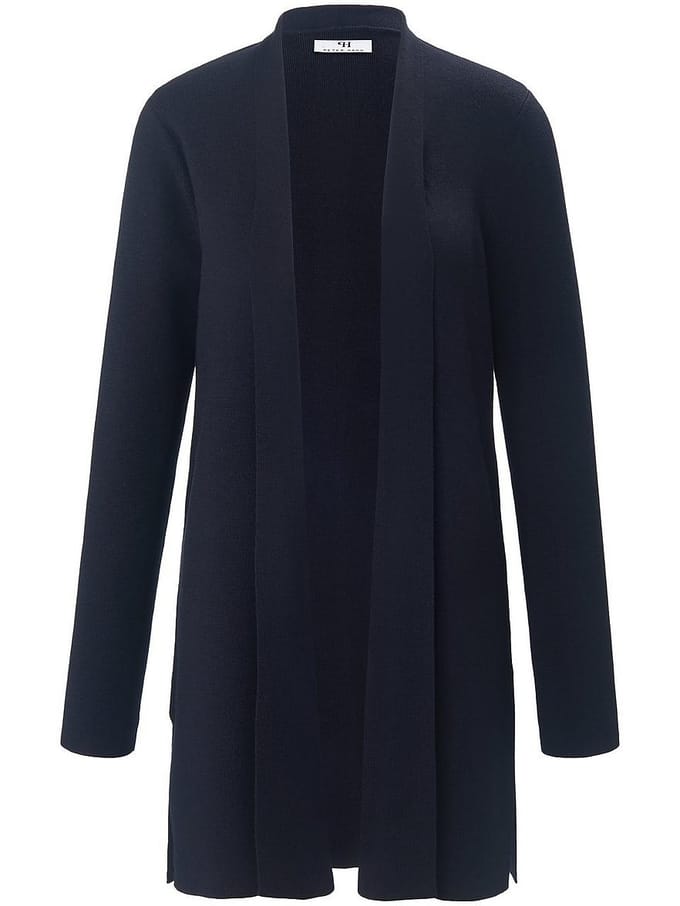 Lang vest 100% scheerwol lange mouwen Van Peter Hahn blauw