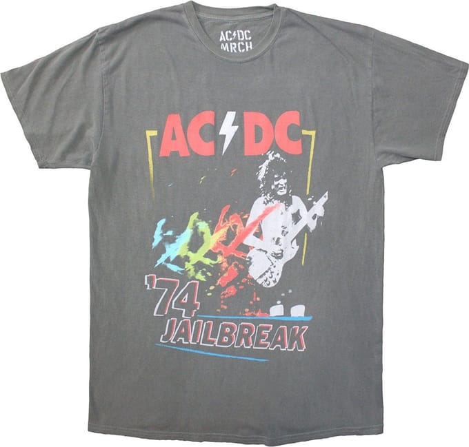 AC/DC - Vintage '74 Jailbreak Heren T-shirt - 2XL - Grijs