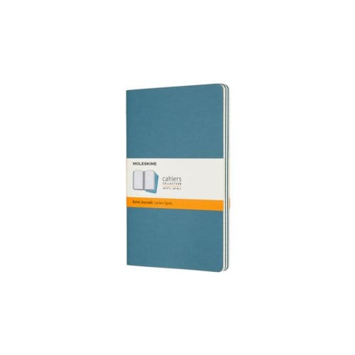 Moleskine cahier journal soft cover large risk blauw gelinieerd à 3 stuks