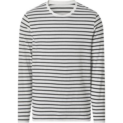 ESMARA MEN Heren longsleeve (Zwart/wit, L)