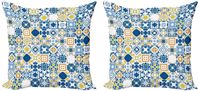 ABAKUHAUS Kussenhoes – 2x60x60 cm – Dubbelzijdig bedrukt – Microvezel