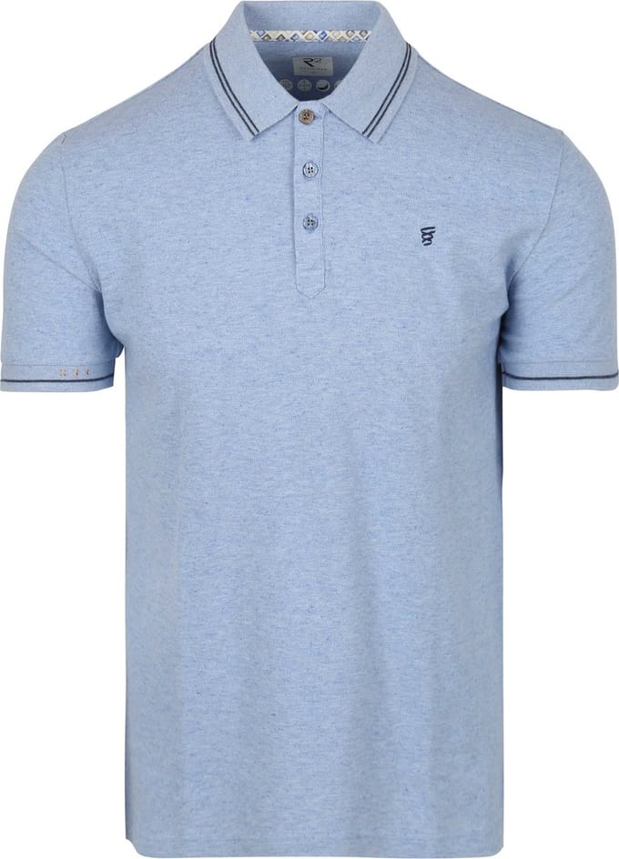R2 Amsterdam Polo Soft Solid Light Blue - Maat XL - Heren