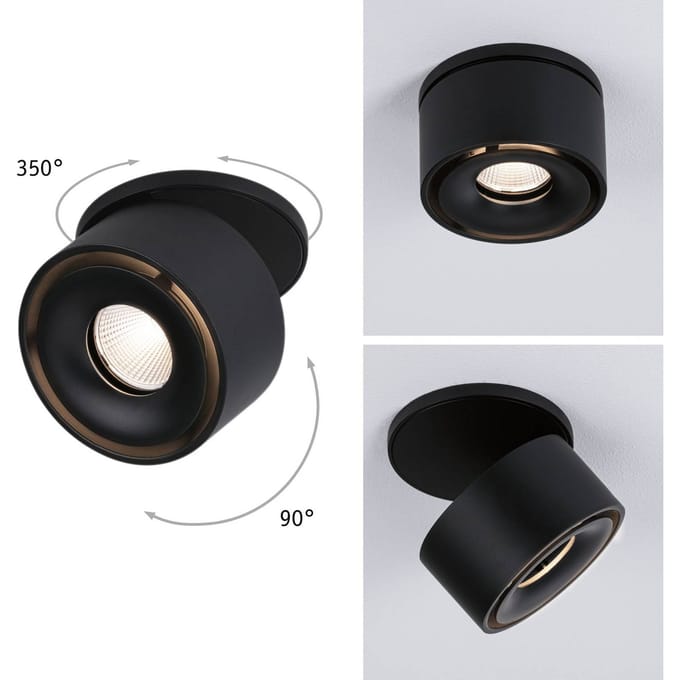Paulmann 93370 Spircle LED-inbouwlamp LED LED vast ingebouwd 8 W Zwart (mat)
