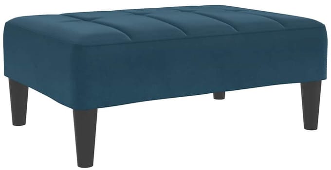 vidaXL - Voetenbank - 77x55x31 - cm - fluweel - blauw