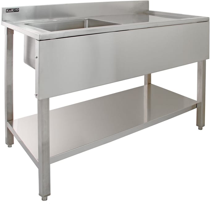 Professionele spoeltafel - rvs - 120x60x90 cm - spoelbak links