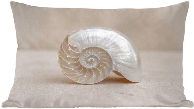 Sierkussens - Kussentjes Woonkamer - 60x40 cm - Schelp - Spiraal - Beige