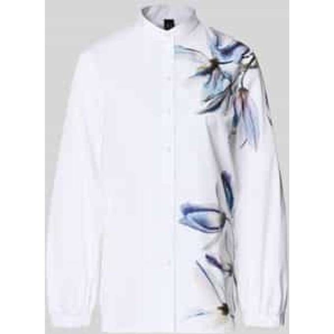 Blouse met maokraag en knoopsluiting